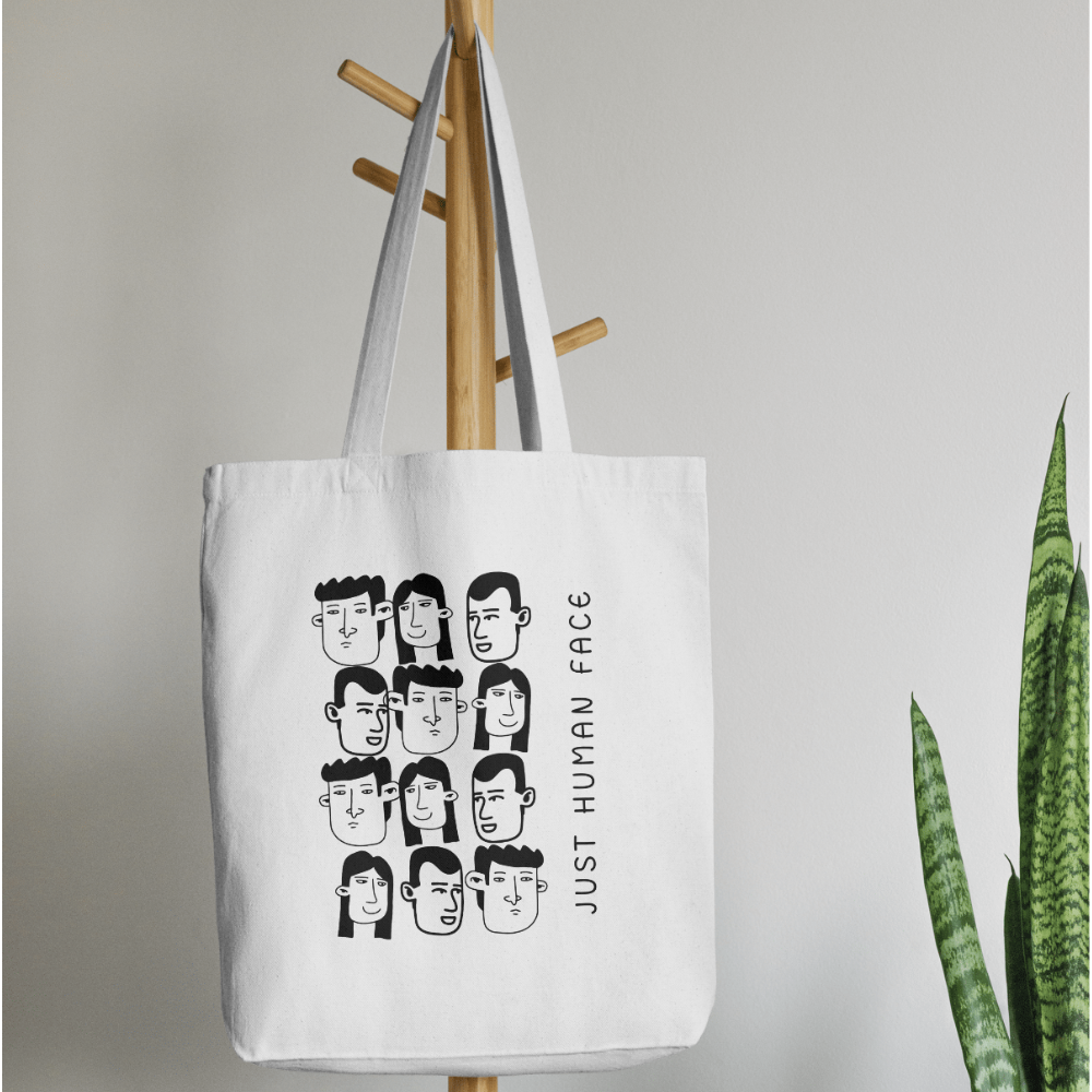 GALARA JUST  HUMAN FACE TOTE