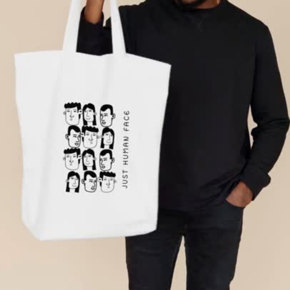 GALARA JUST  HUMAN FACE TOTE