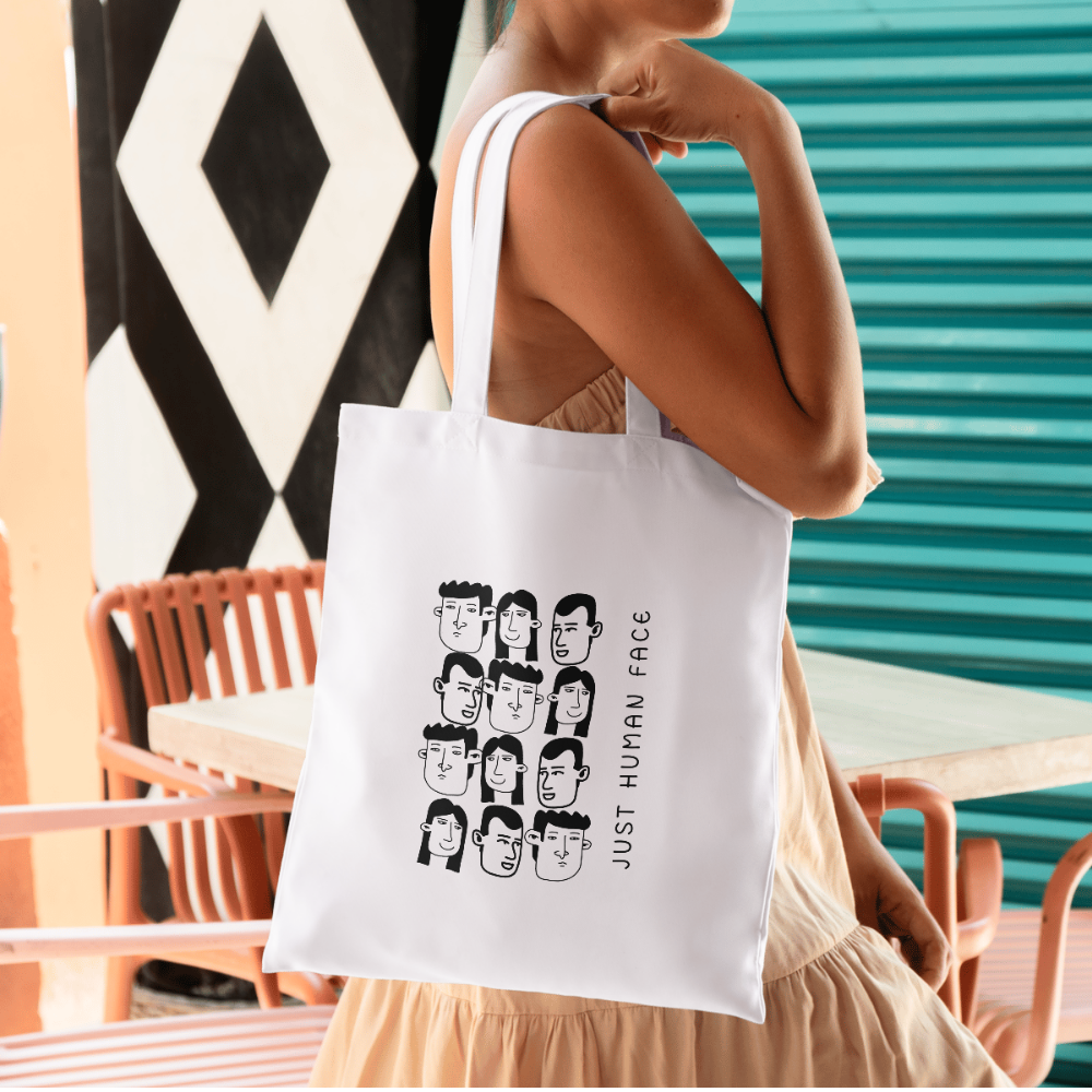 GALARA JUST  HUMAN FACE TOTE
